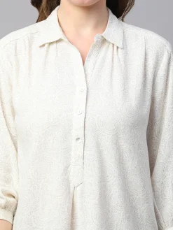 Women Cottonworld Tops & Shirts | Tops & Shirts^Women's Linen Viscose Regular Fit Blouse