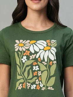 Women Cottonworld Round Neck | Regular Fit^Women's 100% Cotton Regular Fit Tshirt