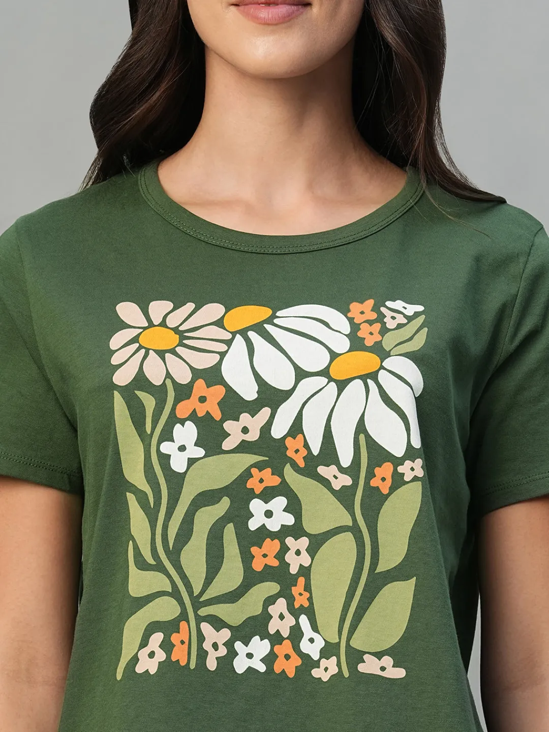 Women Cottonworld Round Neck | Regular Fit^Women's 100% Cotton Regular Fit Tshirt