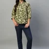 Women Cottonworld Tops & Shirts | Tops & Shirts^Women's 100% Linen Regular Fit Blouse