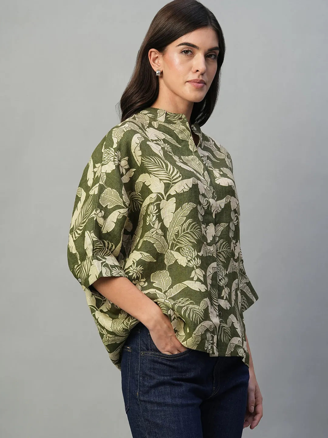 Women Cottonworld Tops & Shirts | Tops & Shirts^Women's 100% Linen Regular Fit Blouse