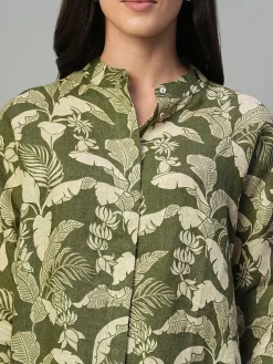 Women Cottonworld Tops & Shirts | Tops & Shirts^Women's 100% Linen Regular Fit Blouse