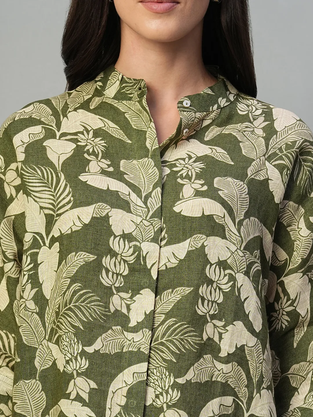 Women Cottonworld Tops & Shirts | Tops & Shirts^Women's 100% Linen Regular Fit Blouse
