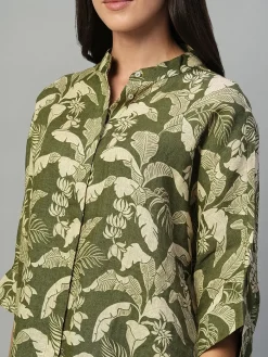 Women Cottonworld Tops & Shirts | Tops & Shirts^Women's 100% Linen Regular Fit Blouse