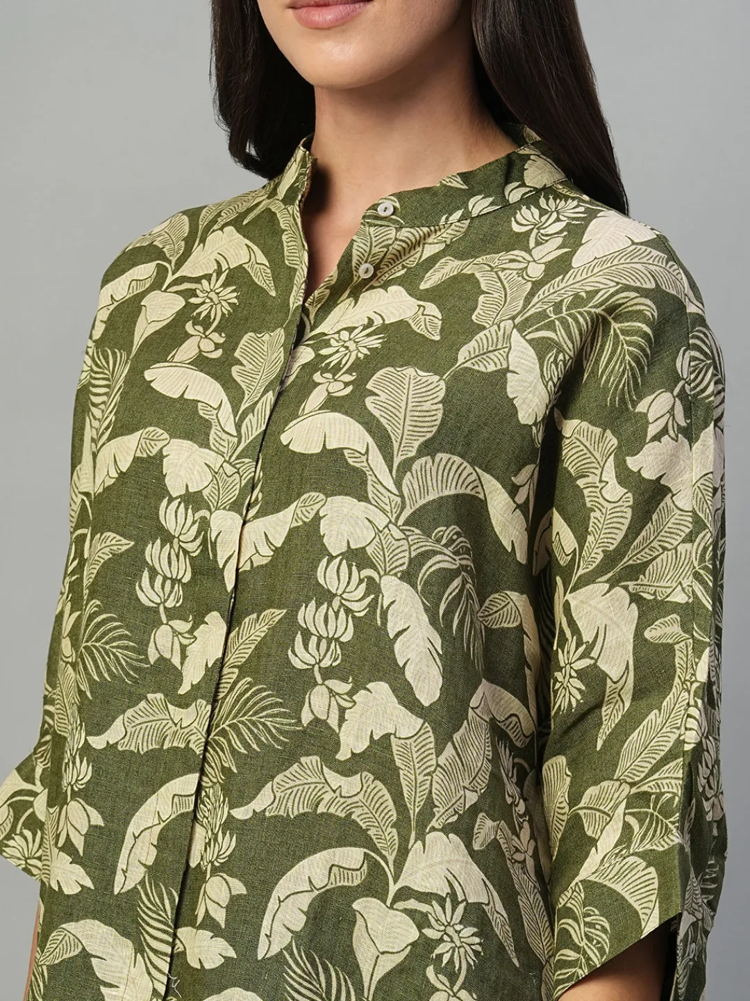 Women Cottonworld Tops & Shirts | Tops & Shirts^Women's 100% Linen Regular Fit Blouse