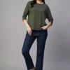 Women Cottonworld Women | Round Neck^Women's Cotton Bamboo Regular Fit Tshirt