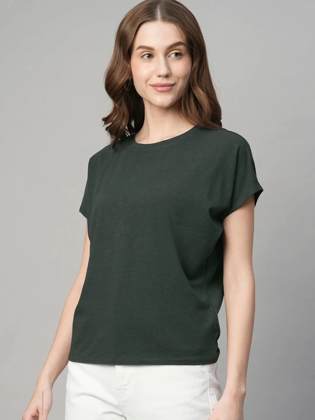 Women Cottonworld Round Neck | Regular Fit^Women's Cotton Bamboo Elastane Regular Fit Tshirt