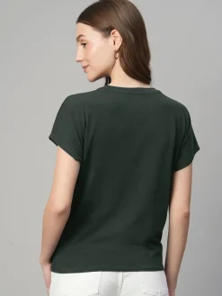 Women Cottonworld Round Neck | Regular Fit^Women's Cotton Bamboo Elastane Regular Fit Tshirt
