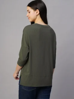 Women Cottonworld Women | Round Neck^Women's Cotton Bamboo Regular Fit Tshirt