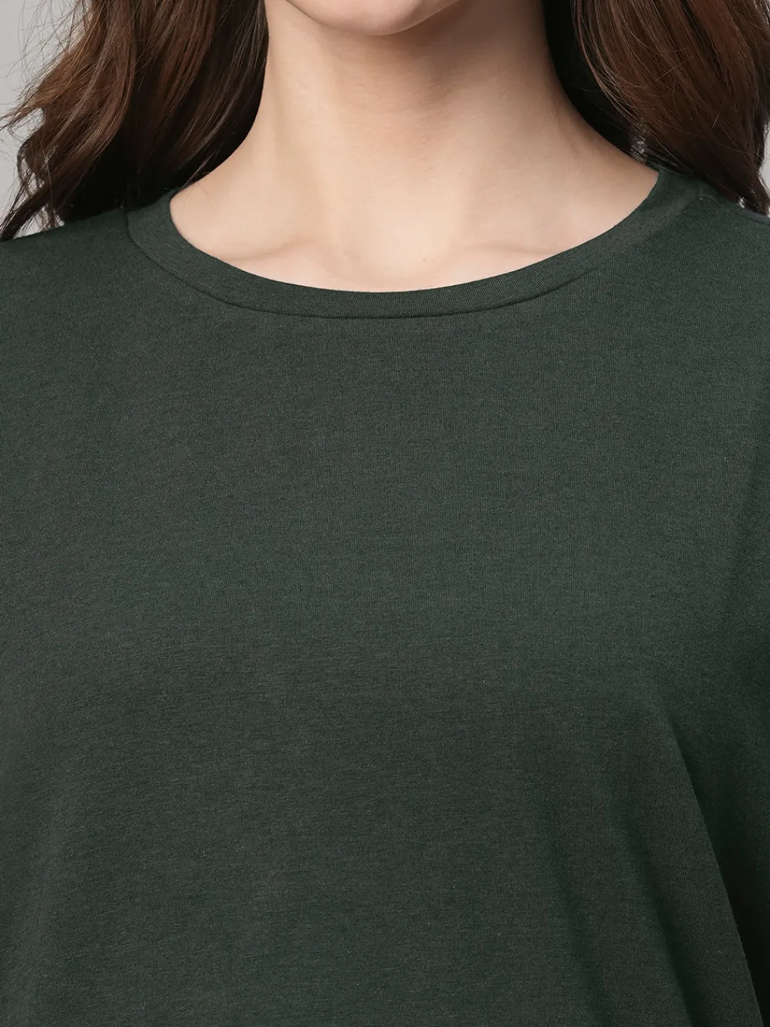 Women Cottonworld Round Neck | Regular Fit^Women's Cotton Bamboo Elastane Regular Fit Tshirt
