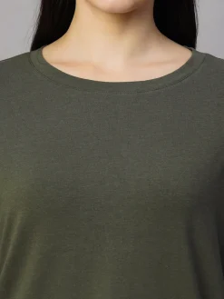 Women Cottonworld Women | Round Neck^Women's Cotton Bamboo Regular Fit Tshirt