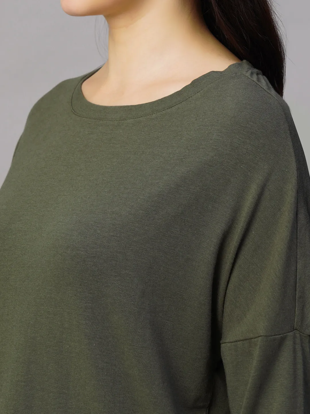 Women Cottonworld Women | Round Neck^Women's Cotton Bamboo Regular Fit Tshirt
