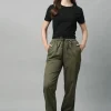 Women Cottonworld Trousers^Women's Cotton Elastane Regular Fit Pant