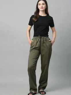 Women Cottonworld Trousers^Women's Cotton Elastane Regular Fit Pant