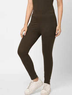 Women Cottonworld Leggings^Women's Cotton Elastane Slim Fit Knit Tights