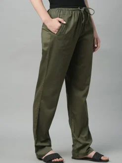 Women Cottonworld Trousers^Women's Cotton Elastane Regular Fit Pant