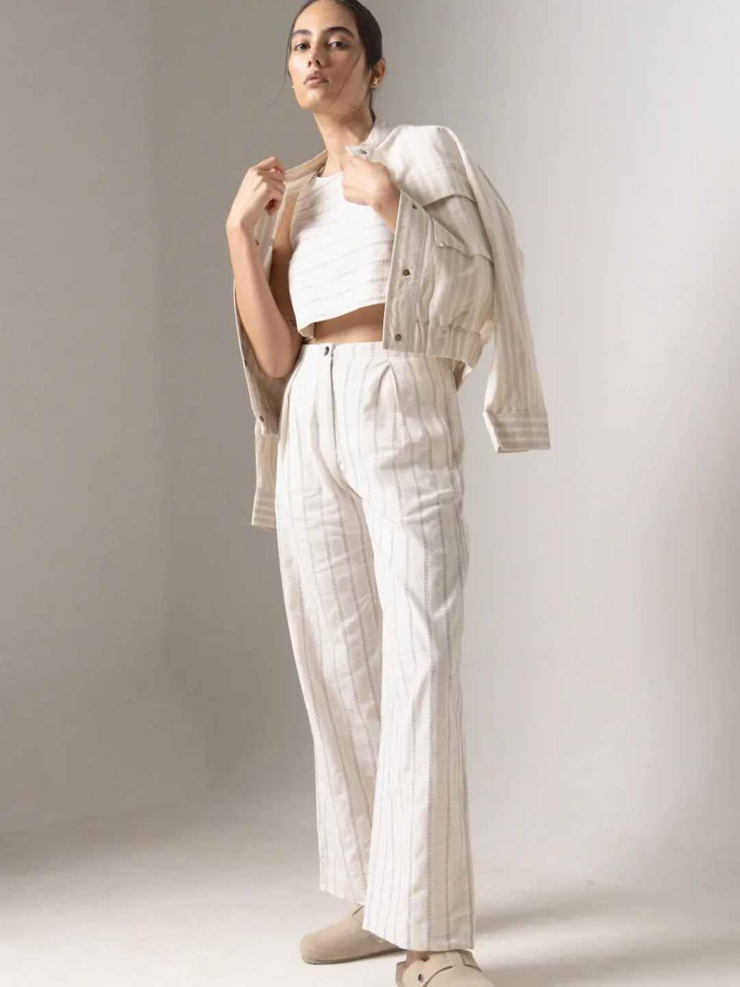 Women Cottonworld Pants | Pants^Women's Cotton Linen Wide Leg Pant