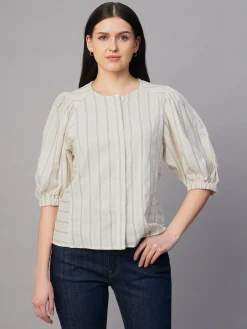 Women Cottonworld Tops & Shirts | Tops & Shirts^Women's Cotton Linen Regular Fit Blouse