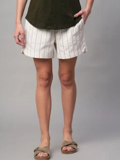 Women Cottonworld Shorts | Shorts^Women's Cotton Linen Regular Fit Shorts