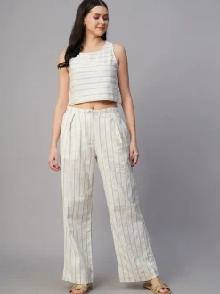 Women Cottonworld Pants | Pants^Women's Cotton Linen Wide Leg Pant