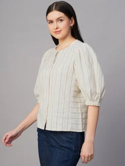 Women Cottonworld Tops & Shirts | Tops & Shirts^Women's Cotton Linen Regular Fit Blouse