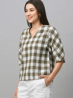 Women Cottonworld Tops & Shirts | Tops & Shirts^Women's Cotton Linen Regular Fit Blouse