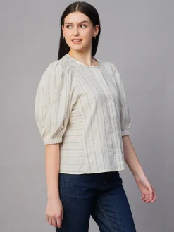 Women Cottonworld Tops & Shirts | Tops & Shirts^Women's Cotton Linen Regular Fit Blouse