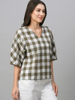 Women Cottonworld Tops & Shirts | Tops & Shirts^Women's Cotton Linen Regular Fit Blouse