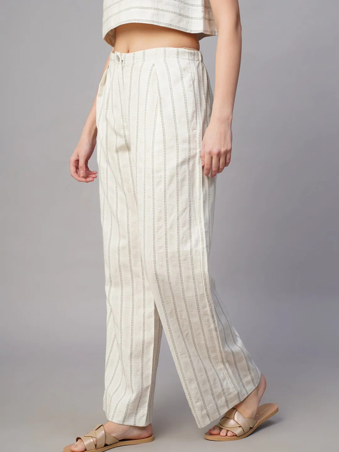 Women Cottonworld Pants | Pants^Women's Cotton Linen Wide Leg Pant