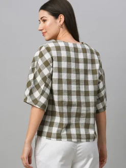 Women Cottonworld Tops & Shirts | Tops & Shirts^Women's Cotton Linen Regular Fit Blouse