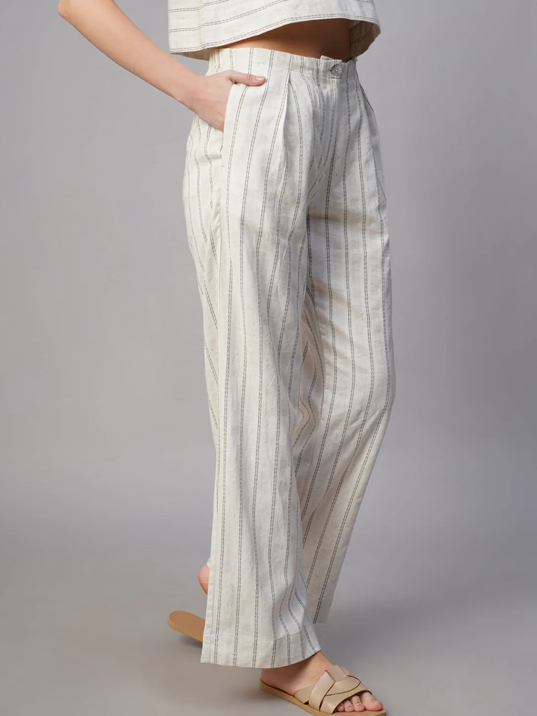 Women Cottonworld Pants | Pants^Women's Cotton Linen Wide Leg Pant