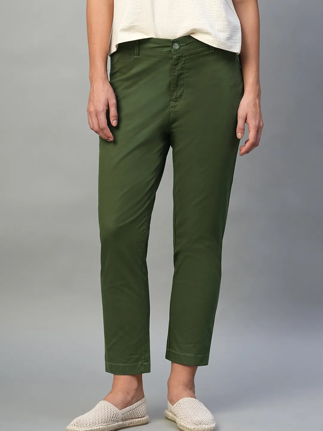 Women Cottonworld Trousers^Women's Cotton Lycra Regular Fit Pant