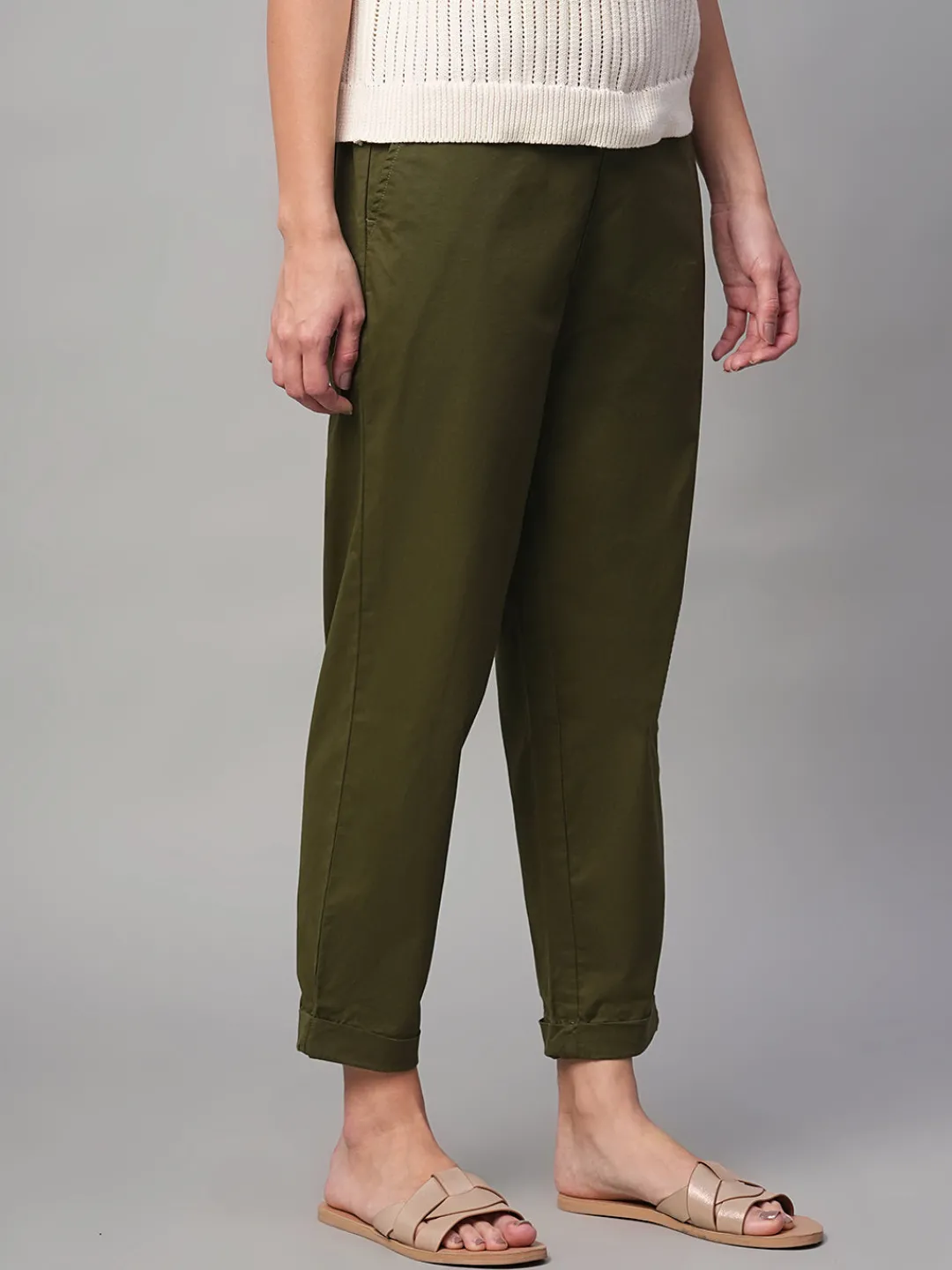 Women Cottonworld Trousers^Women's Cotton Lycra Regular Fit Pant