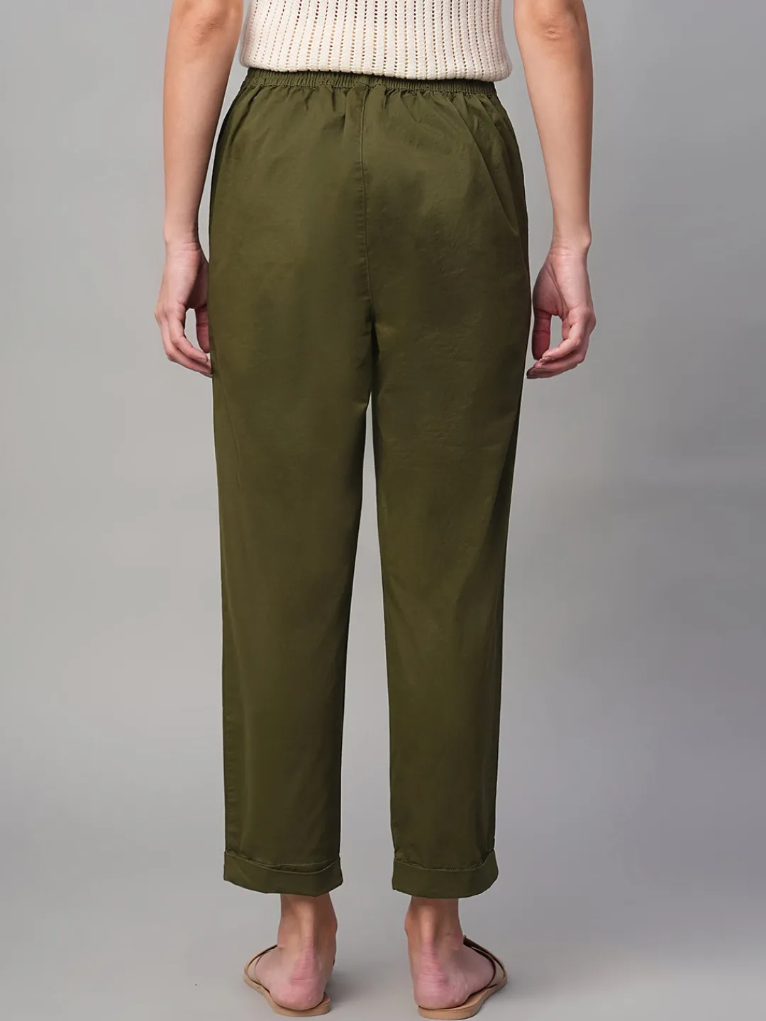 Women Cottonworld Trousers^Women's Cotton Lycra Regular Fit Pant