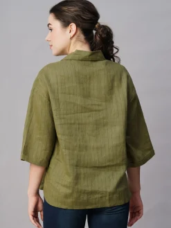 Women Cottonworld Tops & Shirts | Tops & Shirts^Women's Linen Boxy Fit Blouse