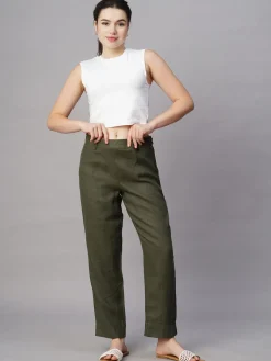 Women Cottonworld Pants | Pants^Women's Linen Regular Fit Pant