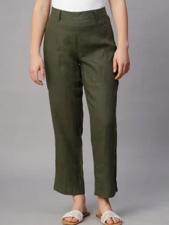 Women Cottonworld Pants | Pants^Women's Linen Regular Fit Pant
