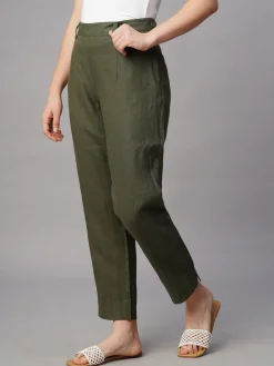 Women Cottonworld Pants | Pants^Women's Linen Regular Fit Pant
