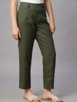 Women Cottonworld Pants | Pants^Women's Linen Regular Fit Pant