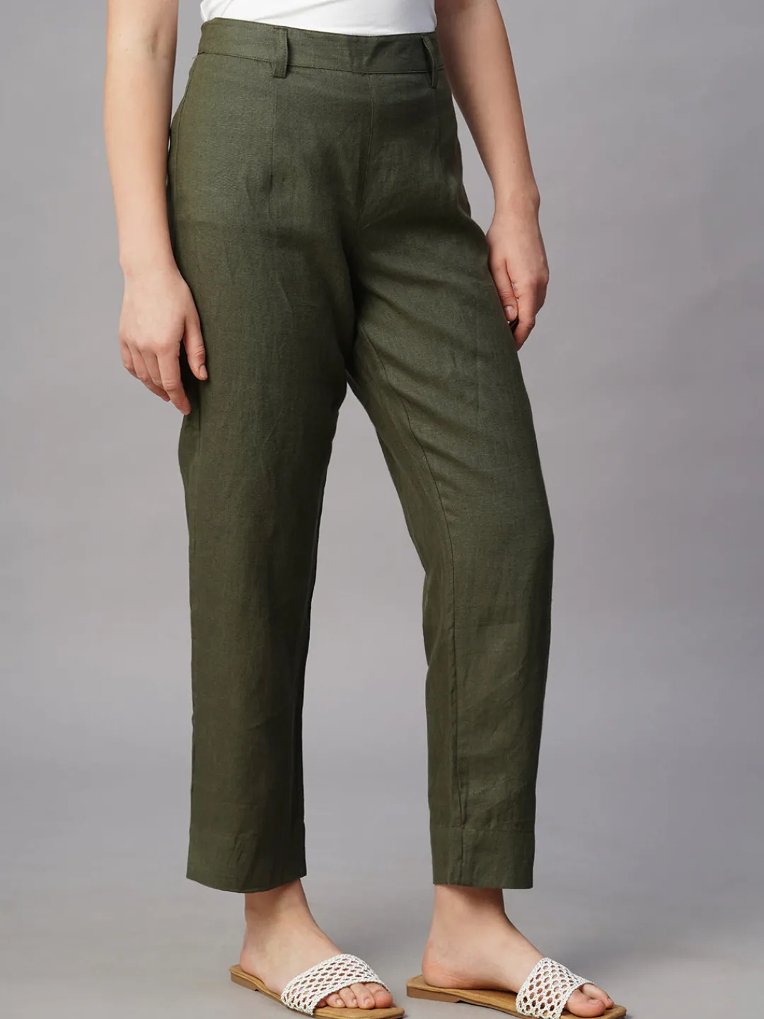 Women Cottonworld Pants | Pants^Women's Linen Regular Fit Pant