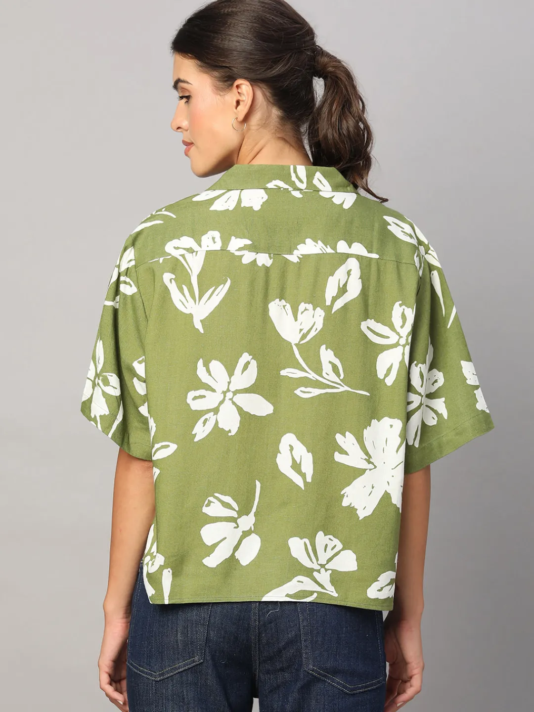Women Cottonworld Tops & Shirts | Tops & Shirts^Women's Linen Viscose Boxy Fit Blouse