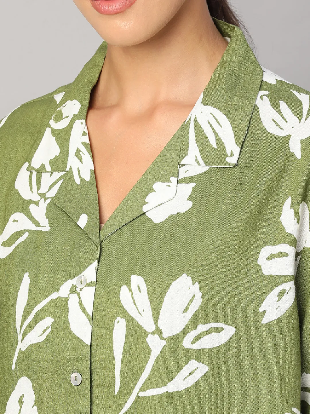 Women Cottonworld Tops & Shirts | Tops & Shirts^Women's Linen Viscose Boxy Fit Blouse