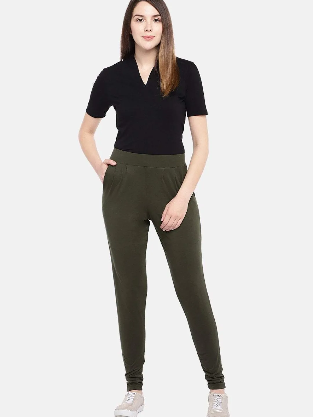 Women Cottonworld Trousers^Women's Viscose Elastane Loose Fit Knit Pant