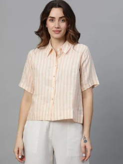 Women Cottonworld Tops & Shirts | Tops & Shirts^Women's Linen Regular Fit Blouse