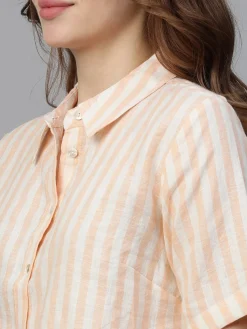 Women Cottonworld Tops & Shirts | Tops & Shirts^Women's Linen Regular Fit Blouse