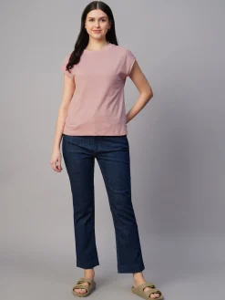 Women Cottonworld Round Neck | Regular Fit^Women's 100% Cotton Regular Fit Tshirt