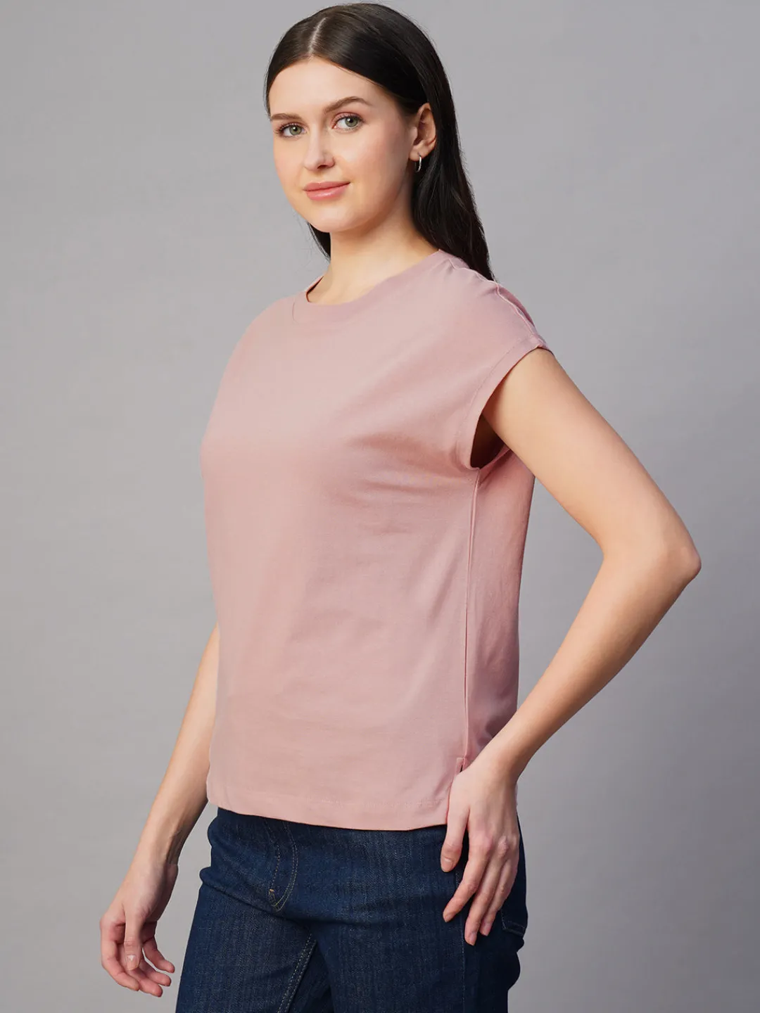 Women Cottonworld Round Neck | Regular Fit^Women's 100% Cotton Regular Fit Tshirt