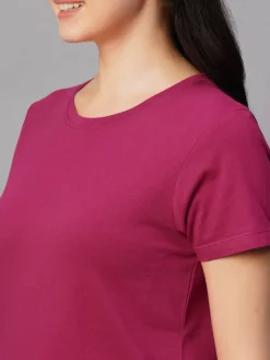 Women Cottonworld Round Neck | Regular Fit^Women's 100% Cotton Regular Fit Tshirt