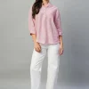 Women Cottonworld Tops & Shirts | Tops & Shirts^Women's 100% Linen Regular Fit Blouse
