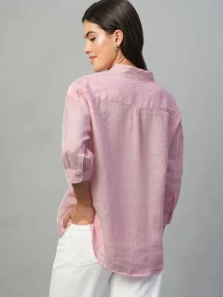 Women Cottonworld Tops & Shirts | Tops & Shirts^Women's 100% Linen Regular Fit Blouse